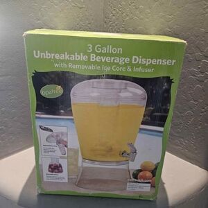 3 Gallon Plastic Beverage Dispenser with Removable Ice Core